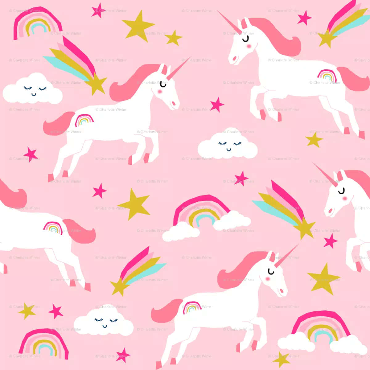 Magical Pastel Unicorn Near Tench Pond Wallpaper