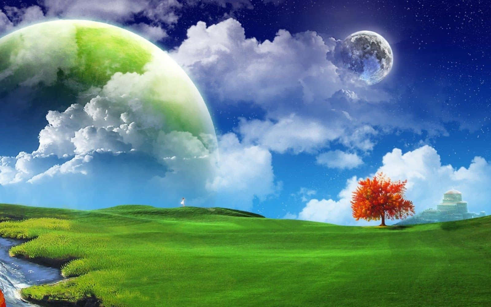 Magnificent Moon Landscape Edit Wallpaper