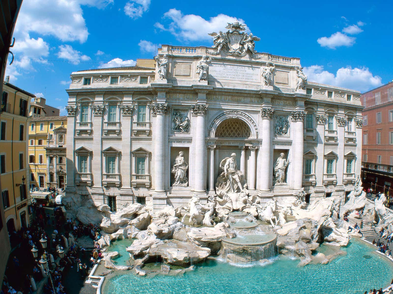 Magnificent Structure Of The Trevi Fountain In Rome Wallpaper