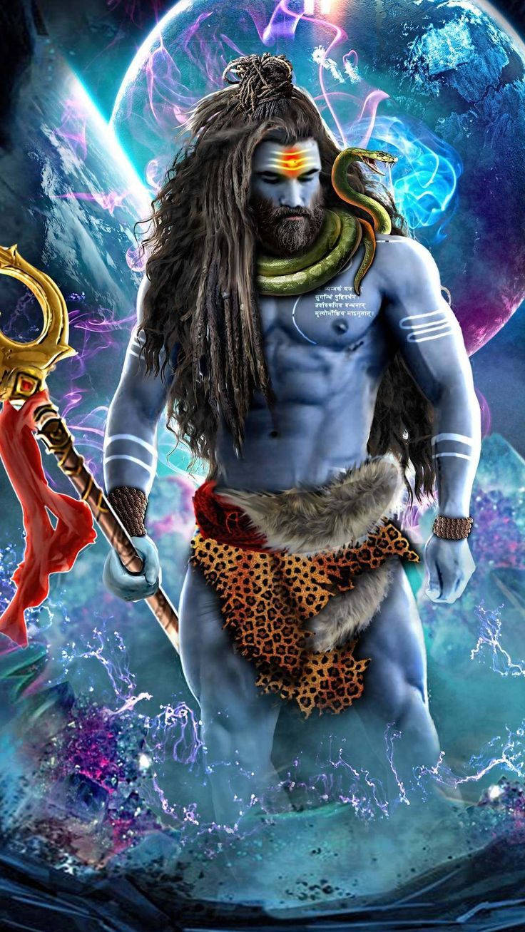 Mahadev Full Hd Colorful Art Wallpaper