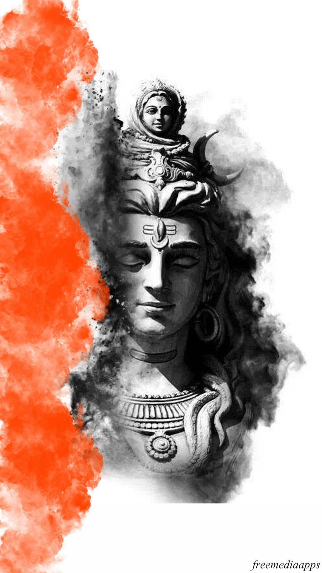 Mahadev Full Hd White And Red Wallpaper