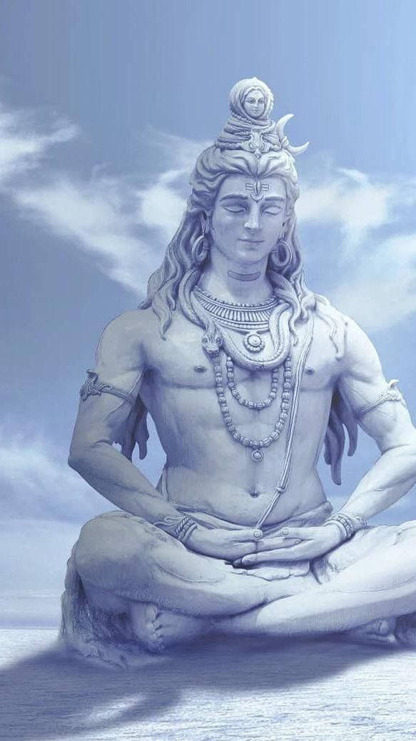 Mahadev Full Hd White Sculpture Wallpaper