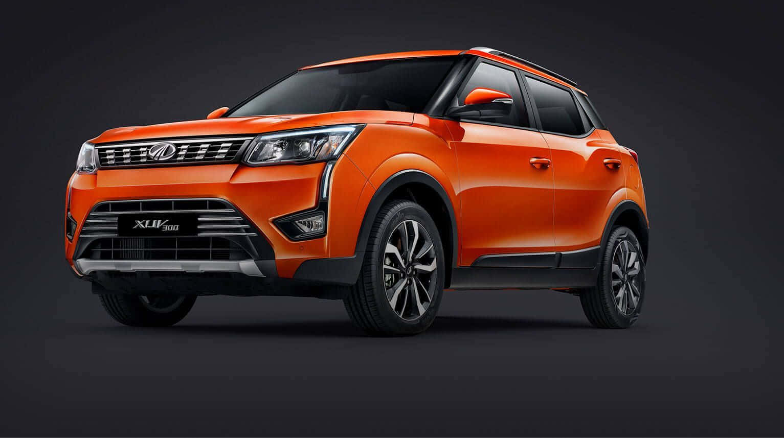 Mahindra X U V300 Orange Side View Wallpaper