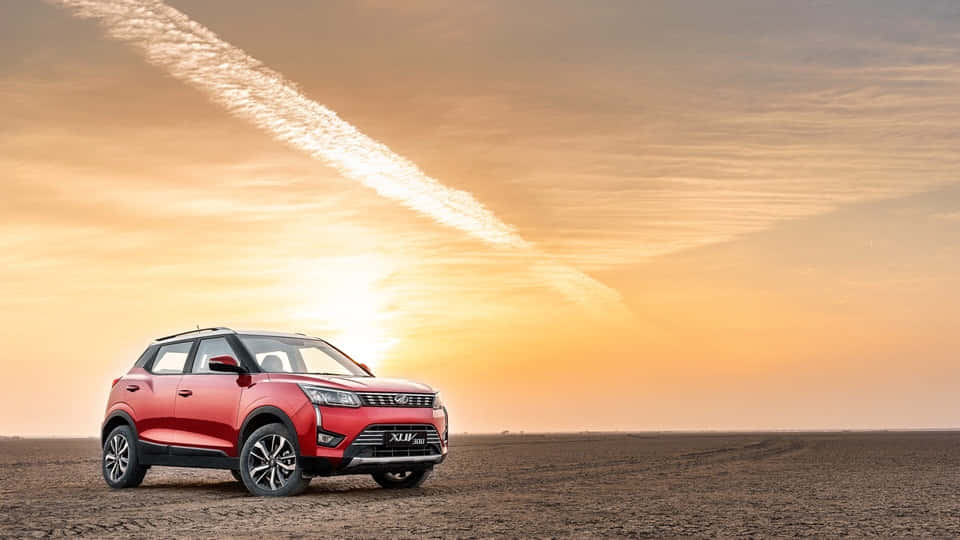 Mahindra X U V300 Sunset Backdrop Wallpaper