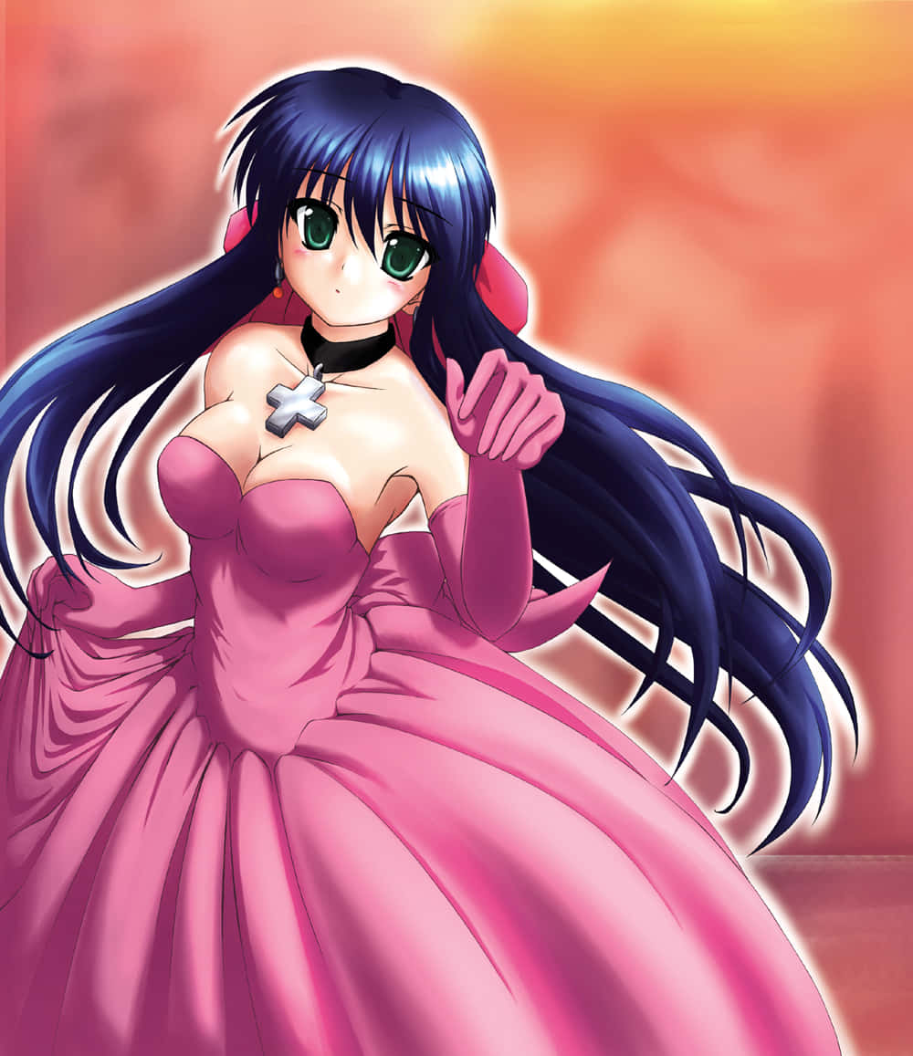 Mai Kawasumi Elegant Pink Dress Wallpaper