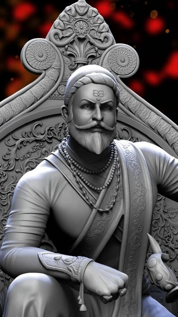 Majestic 3d Representation Of Chhatrapati Shivaji Maharaj Wallpaper