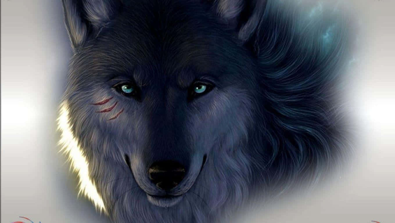 Majestic Black Wolf Art Wallpaper