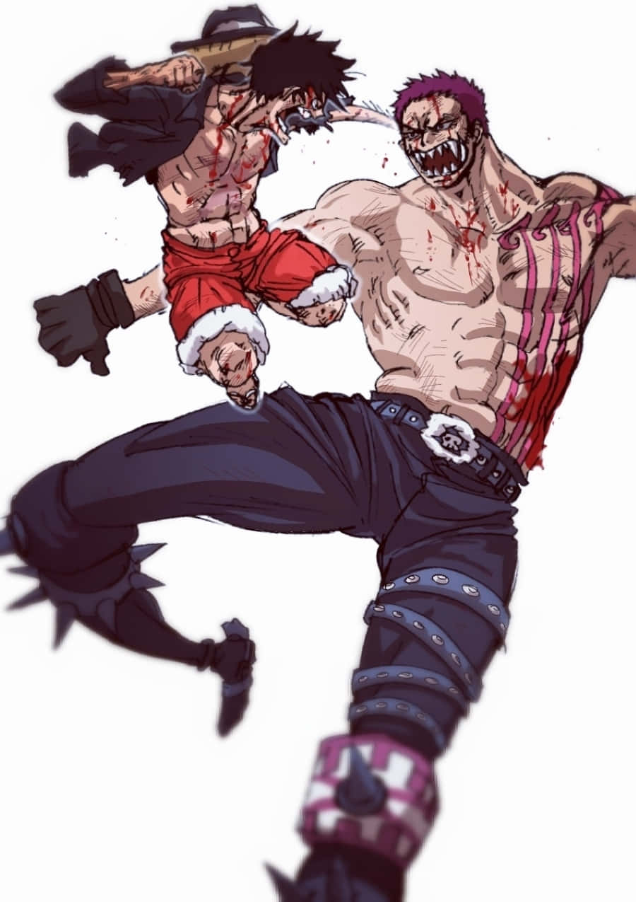 Majestic Charlotte Katakuri Showdown - One Piece Action Shot Wallpaper