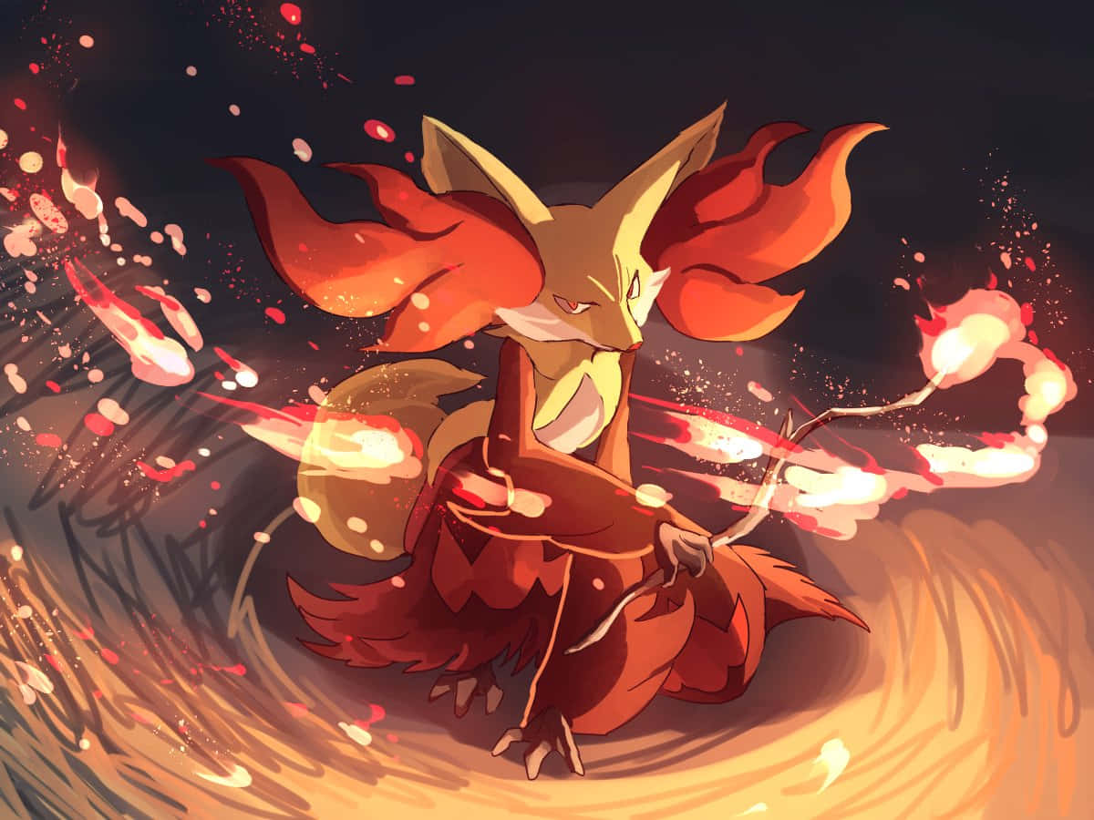 Majestic Delphox Casting Spells Wallpaper