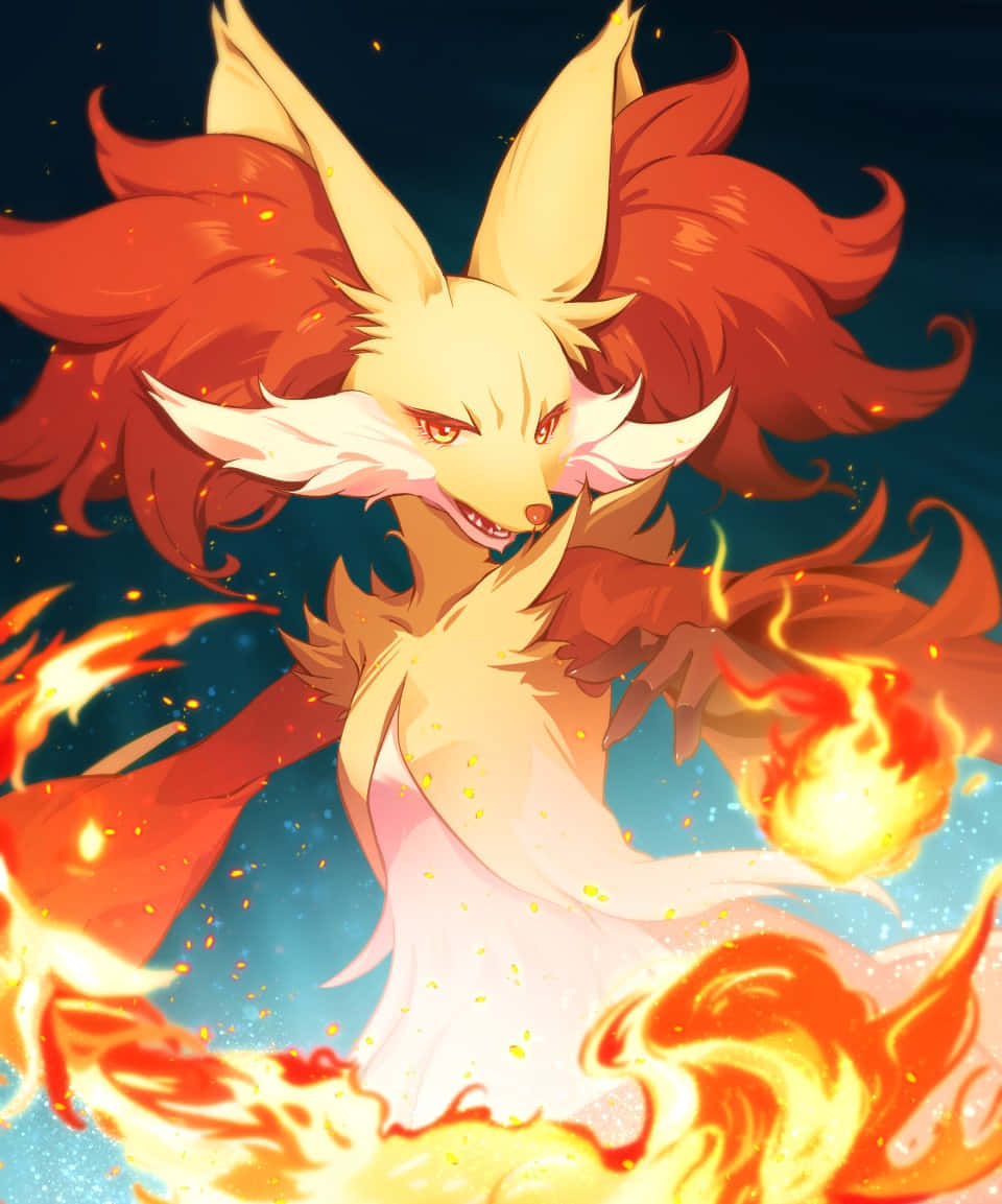 Majestic_ Delphox_ Fire_ Magic Wallpaper