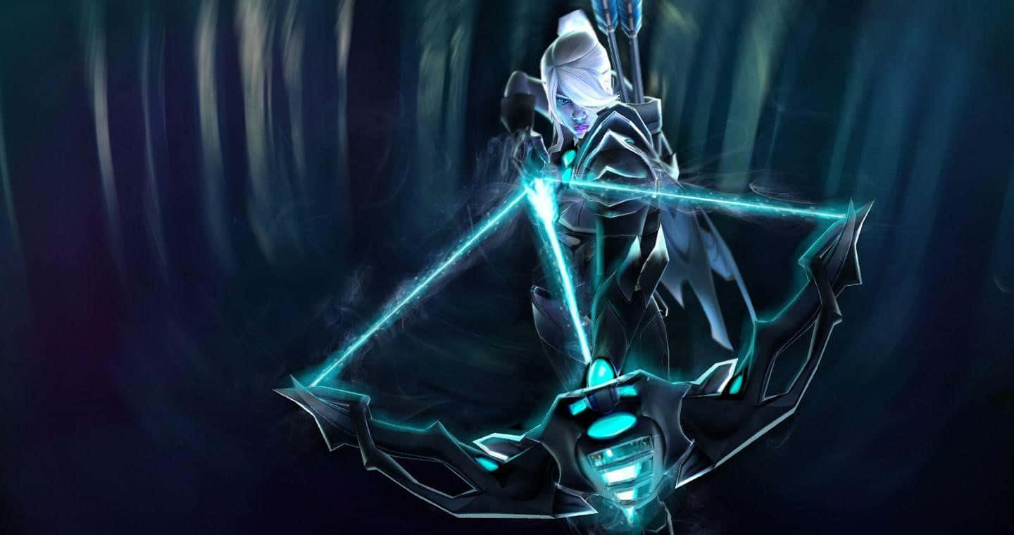 Majestic Drow Ranger In Action Wallpaper