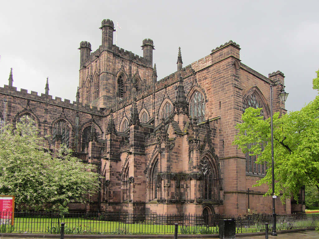 Majestic Exterior View Of Chester Cathedral Wallpaper