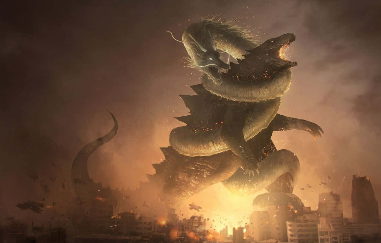 Majestic Godzilla Art: The King Of Monsters Unleashed Wallpaper