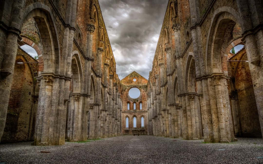 Majestic Gothic Architecture Of An Ancient Cathedral Wallpaper