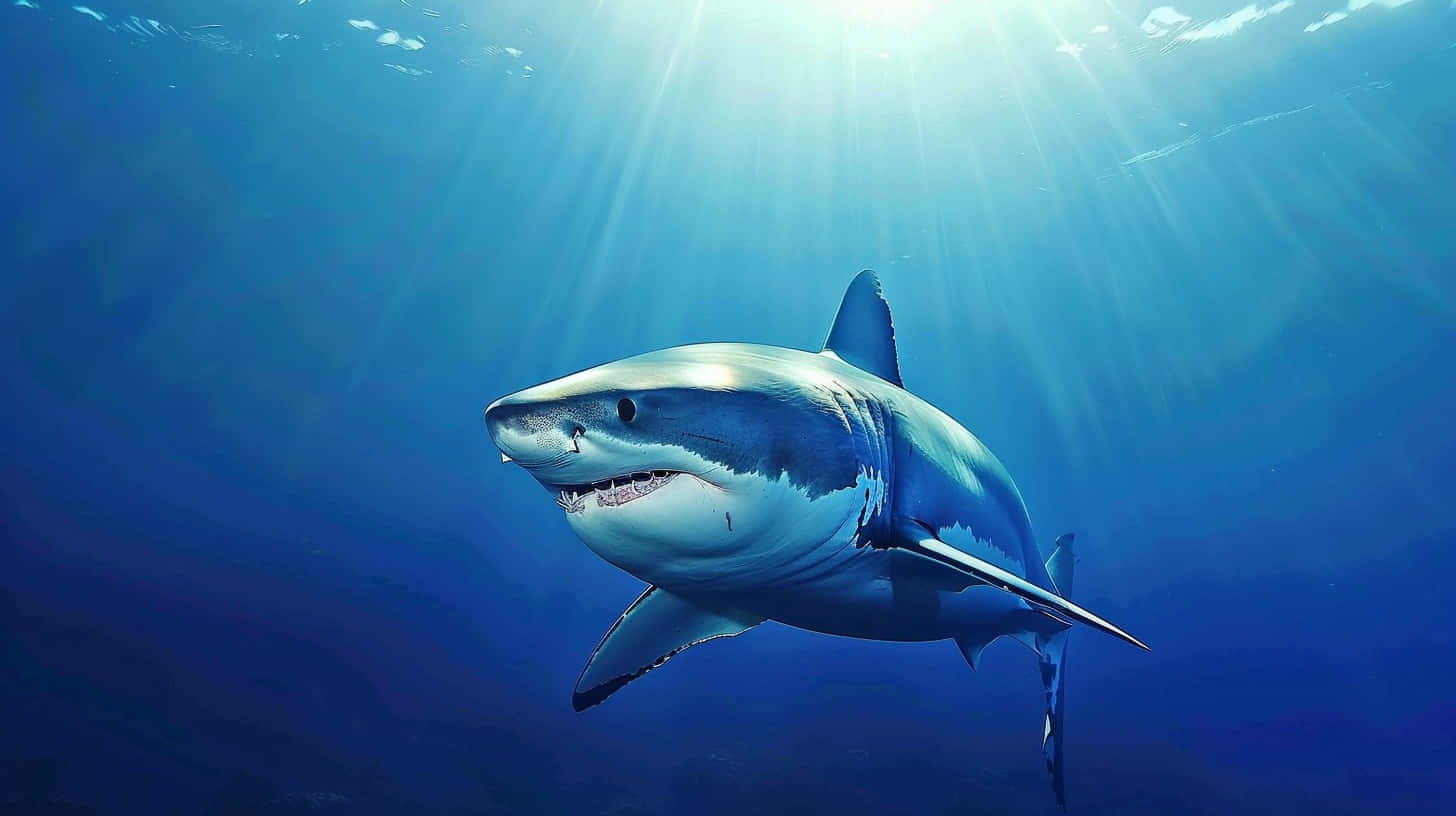 Majestic_ Great_ White_ Shark_ Underwater.jpg Wallpaper