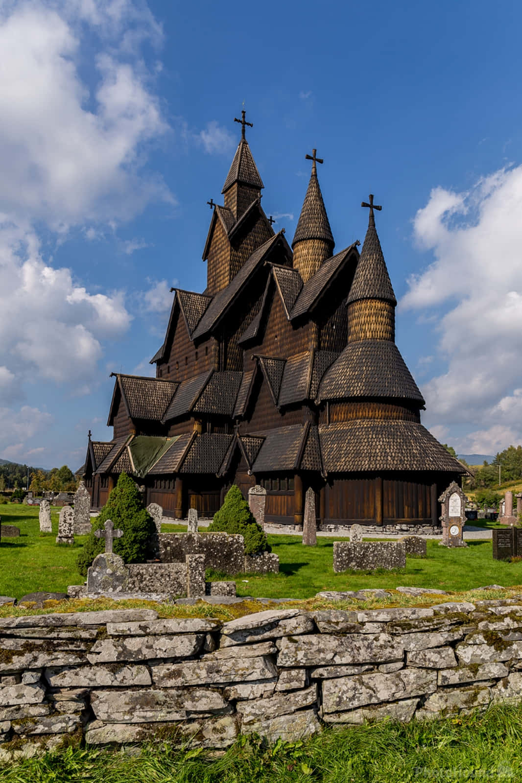 Majestic Heddal Stave Church In Norway Wallpaper