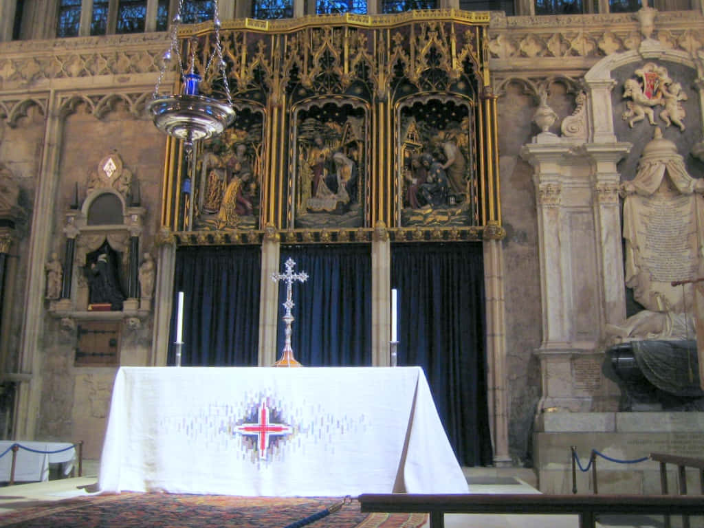 Majestic High Altar At York Minster Cathedral Wallpaper