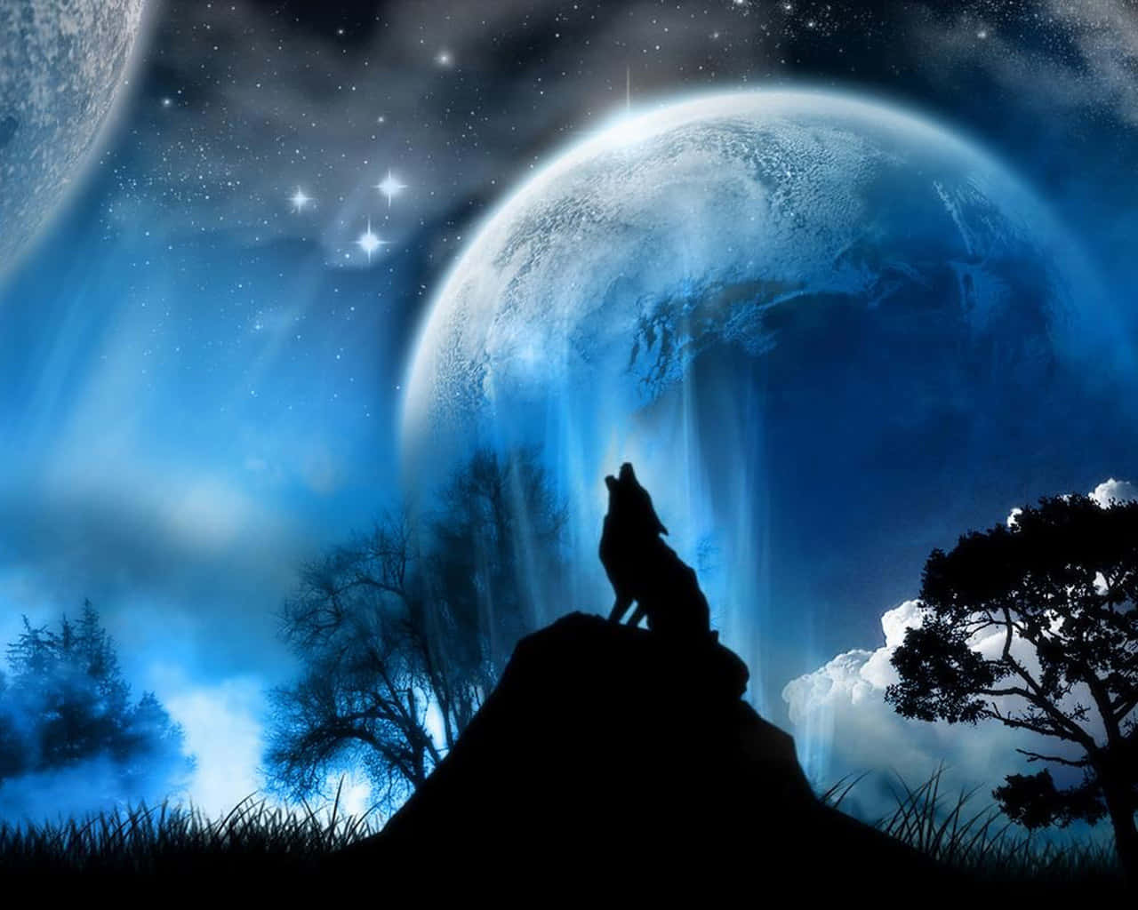 Majestic Howling Wolf Wallpaper