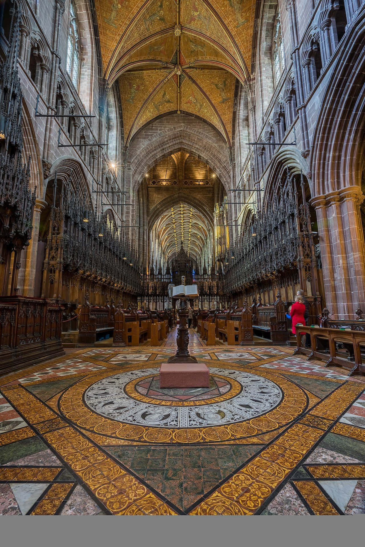 Majestic Interior Of Chester Cathedral Wallpaper