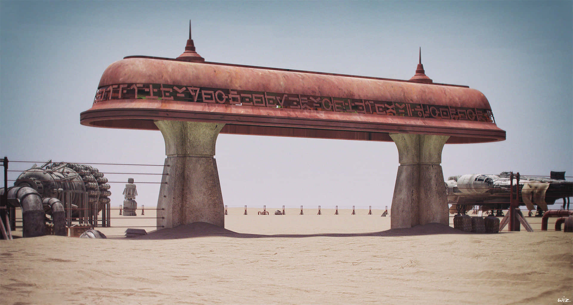 Majestic Jakku Desert Landscape Wallpaper