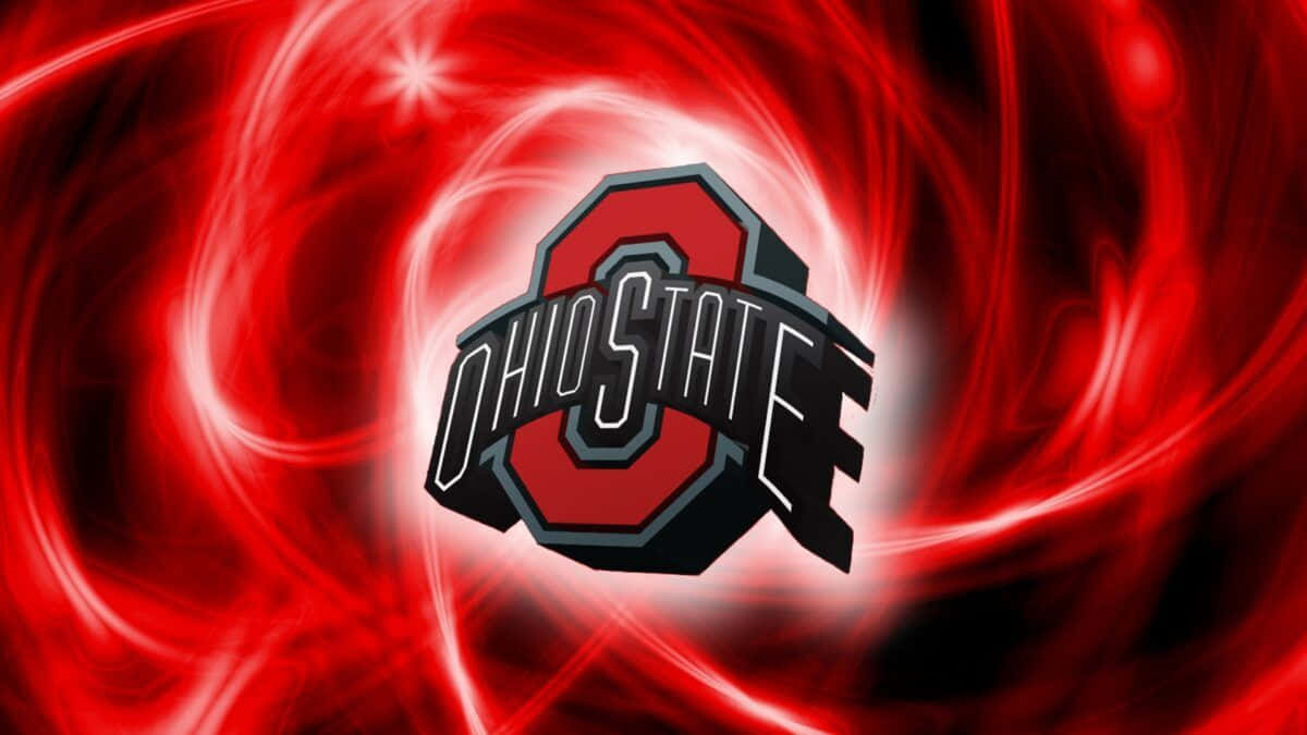 Majestic Ohio State University Logo On A Vibrant Scarlet And Grey Background. Wallpaper