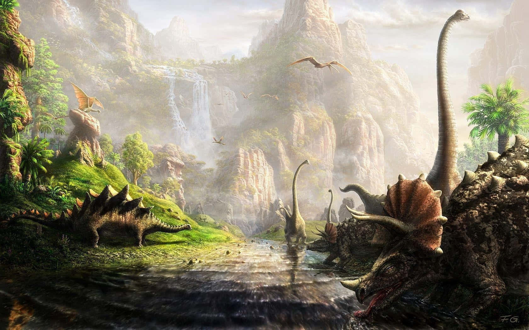 Majestic_ Prehistoric_ Valley Wallpaper