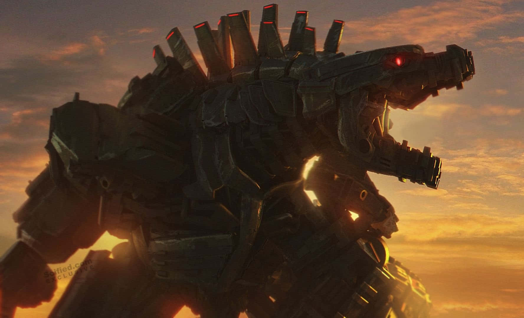 Majestic Robot Godzilla Unleashing Roar Wallpaper