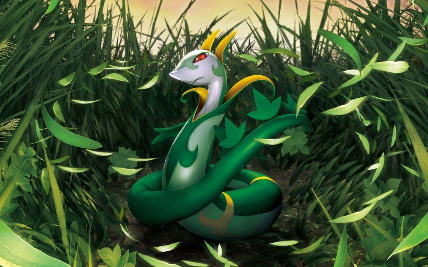 Majestic Serperior Roaming In The Grasslands Wallpaper