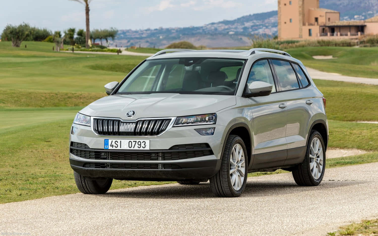 Majestic Skoda Karoq On Mountain Road Wallpaper