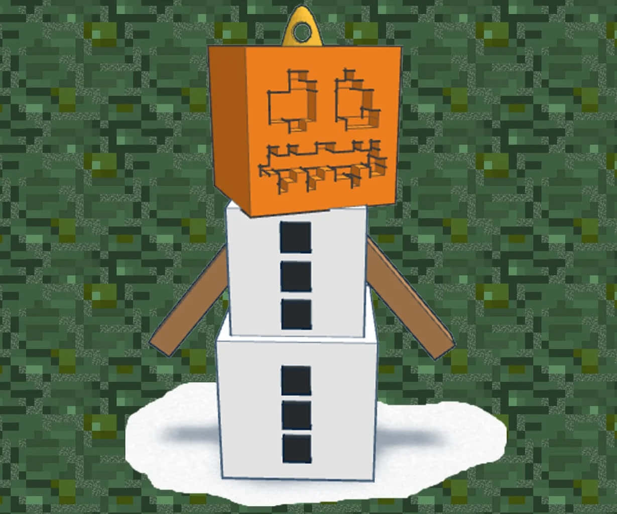 Majestic Snow Golem Standing Guard In Minecraft Wallpaper