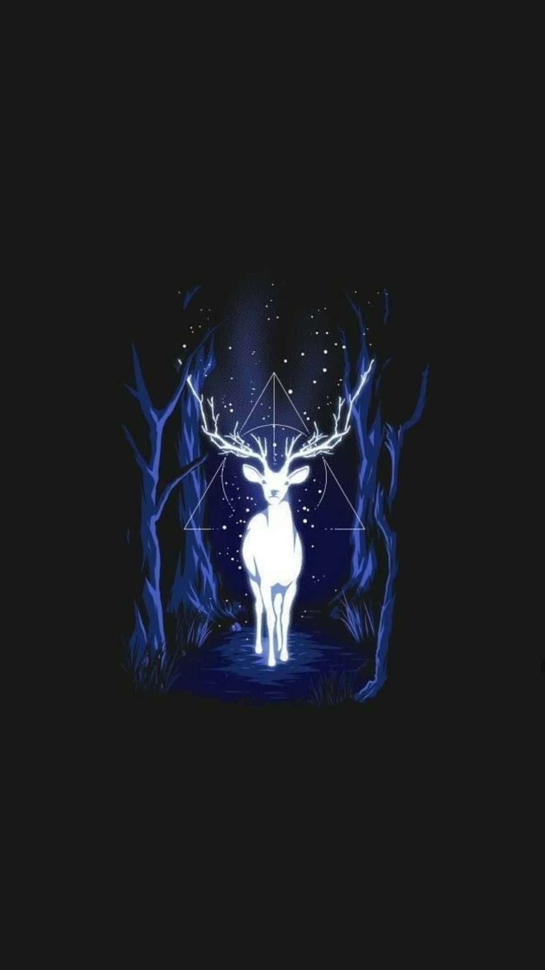 Majestic Stag Patronus In A Mysterious Forest Wallpaper