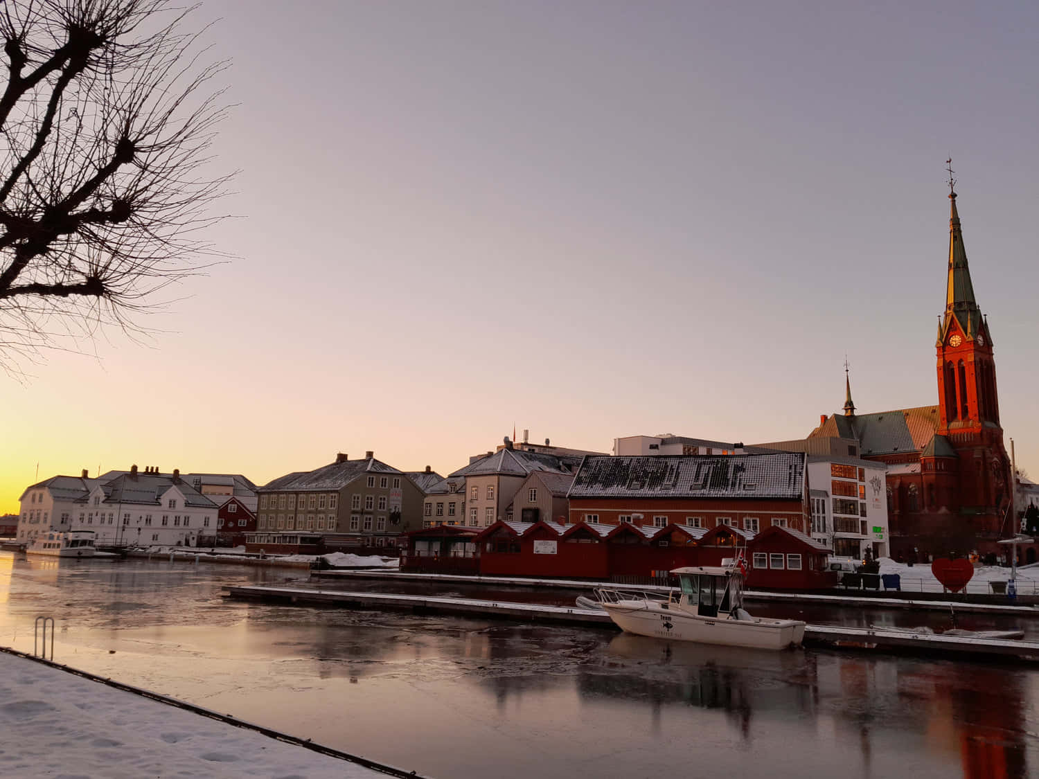 Majestic Sunset In Arendal, Norway Wallpaper