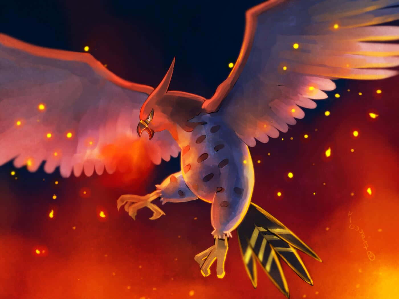 Majestic Talonflame In Flight Wallpaper