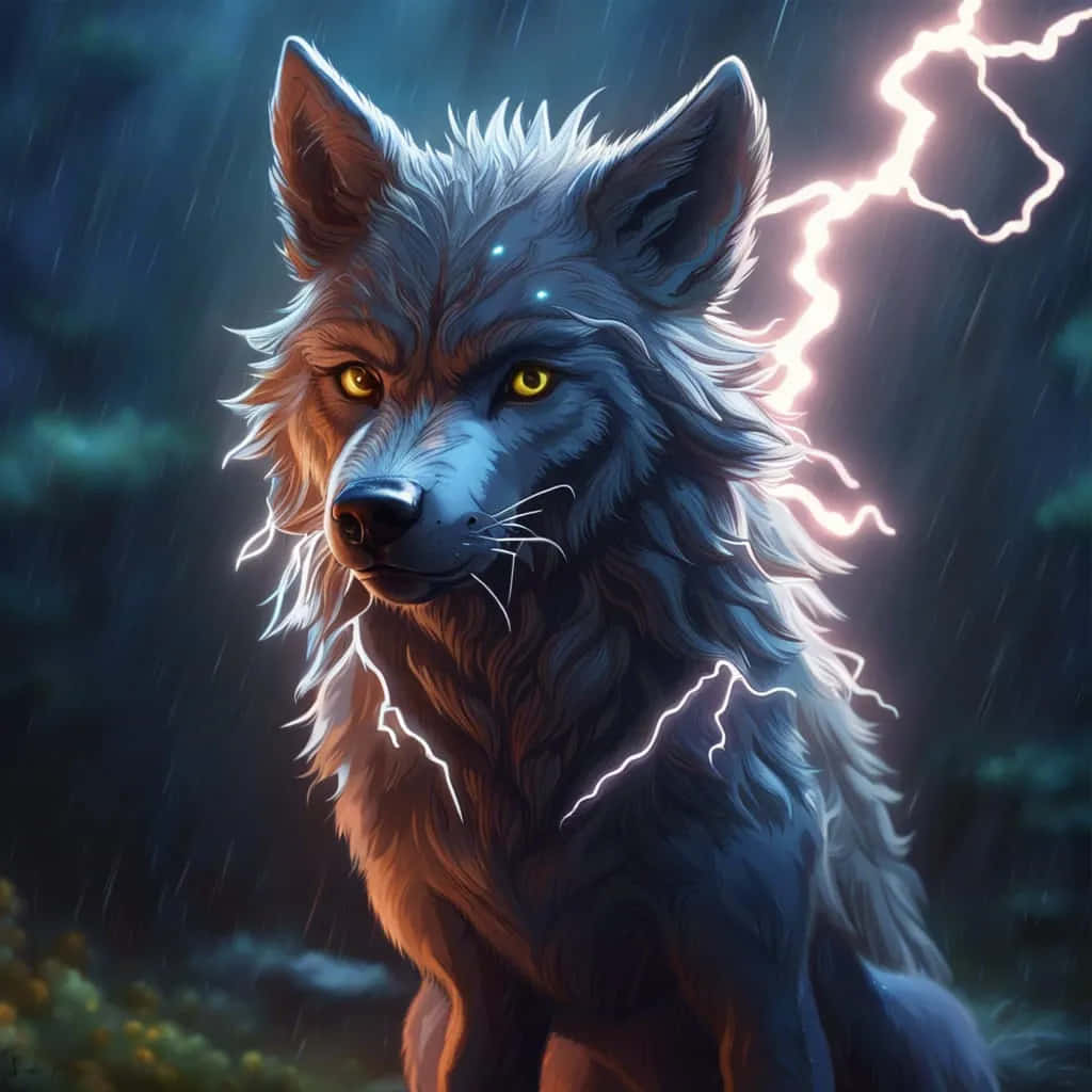 Majestic_ Thunder_ Wolf_ Anime_ Art Wallpaper