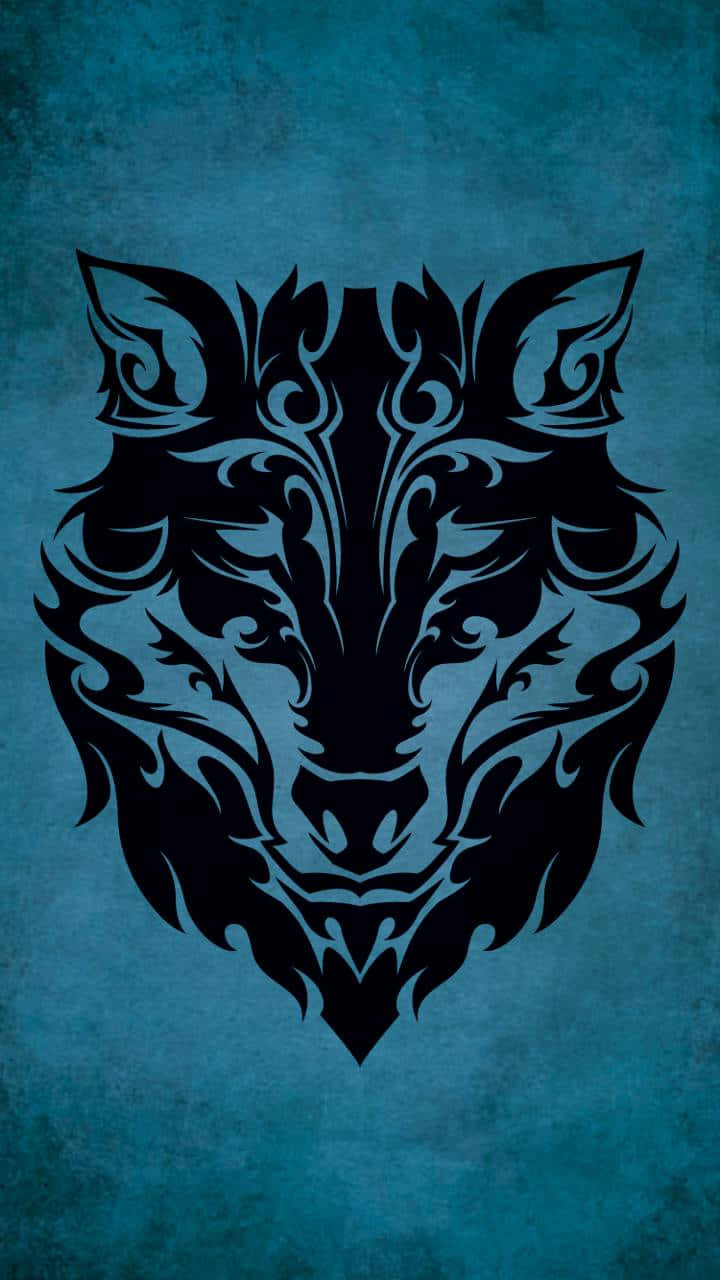 Majestic Tribal Wolf Art Wallpaper