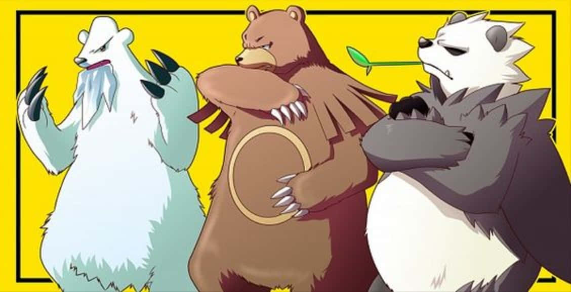 Majestic Ursaring, Beartic, And Pangoro In An Epic Showdown Wallpaper