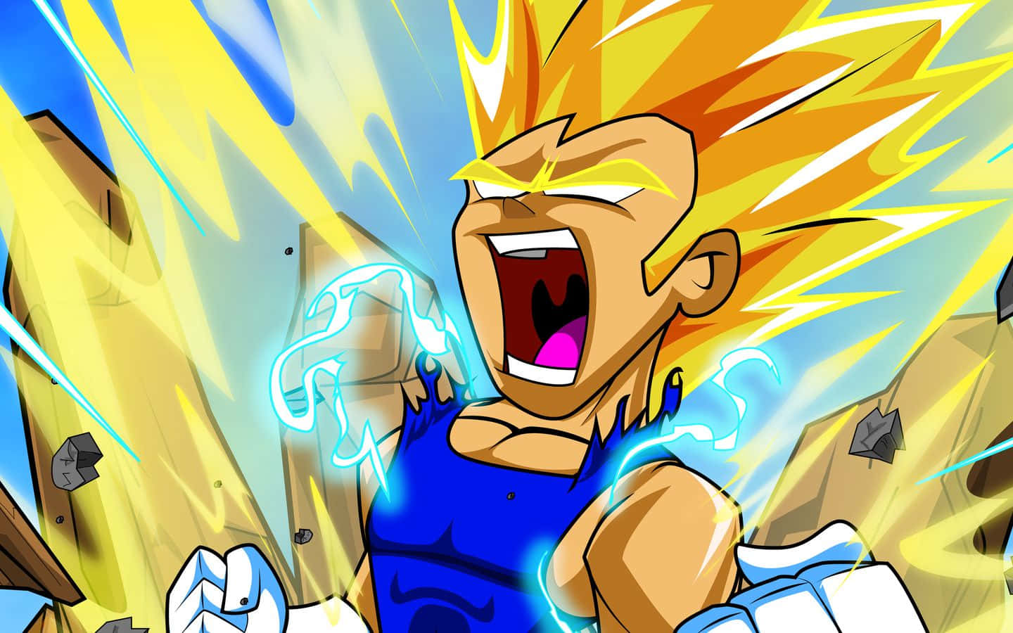 Majestic Vegeta Art Showcasing Intense Power Wallpaper