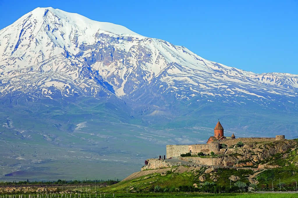 Majestic View Of Khor Virap Monastery With Mount Ararat In Background Wallpaper