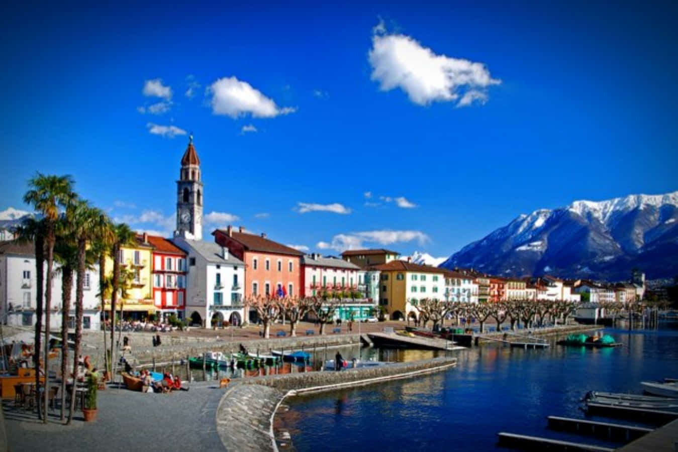 Majestic View Of Locarno Lake In Switzerland Wallpaper