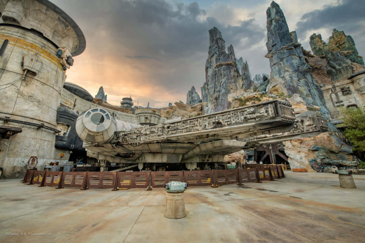 Majestic View Of Millennium Falcon Disneyland Resort Wallpaper