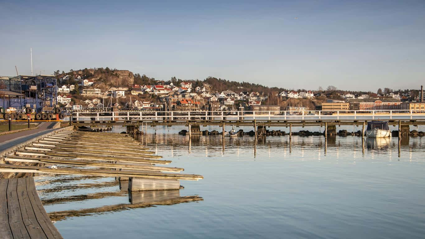 Majestic View Of Sandefjord Waterfront, Norway Wallpaper