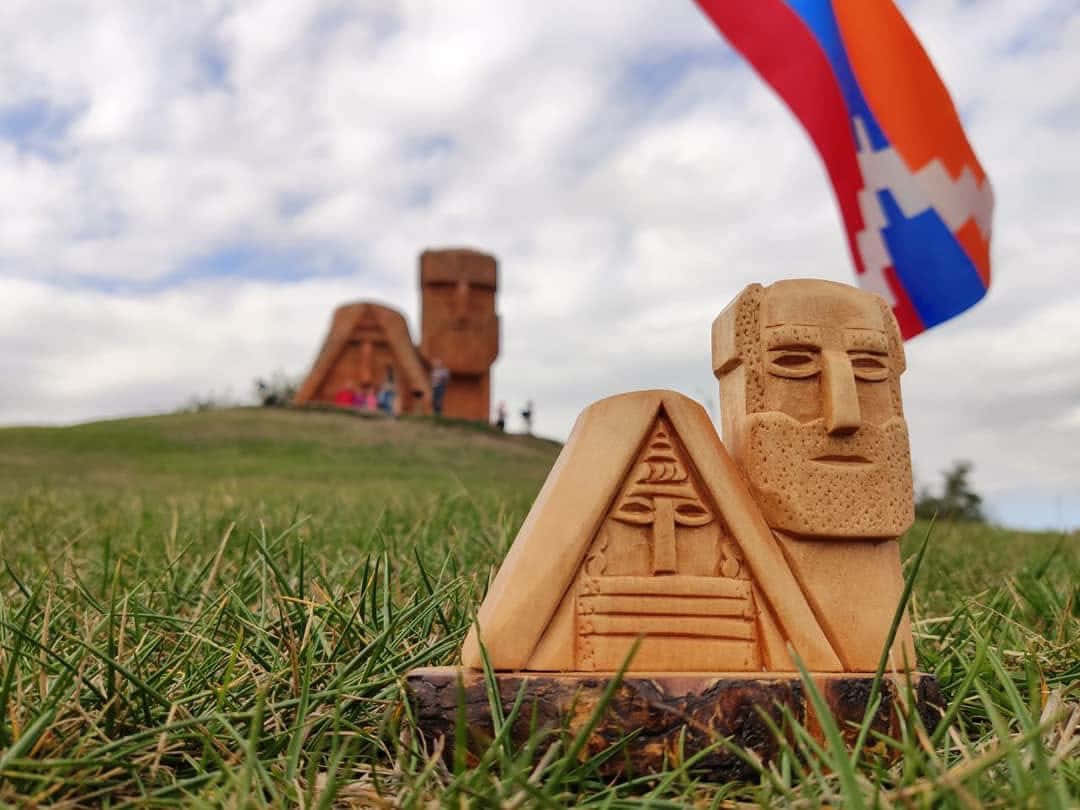 Majestic View Of We Are Our Mountains Monument In Artsakh Wallpaper