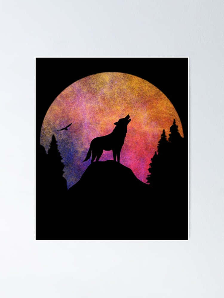 Majestic Wolf Basking In The Golden Sunset Wallpaper