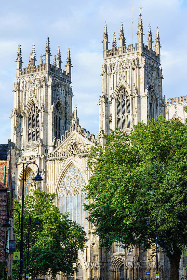 Majestic York Minster Cathedral Towers At Sunset Wallpaper