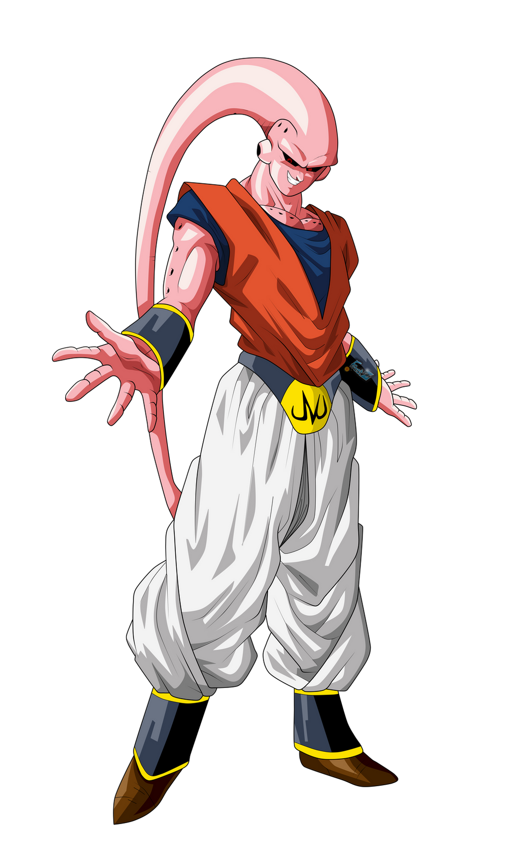 Majin Buu Battles Vegeta In An Electrifying Confrontation. Wallpaper