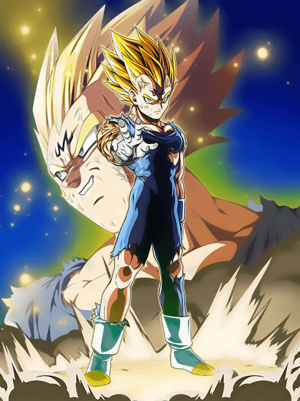 Majin Vegeta Powering Up Wallpaper