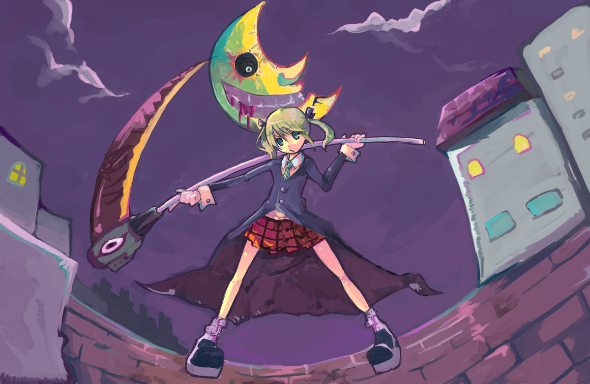 Maka And Soul Eater Moon Fanart Wallpaper