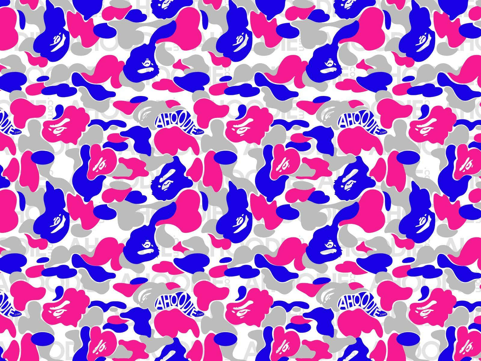 Make A Statement With Blue Bape Camo Wallpaper