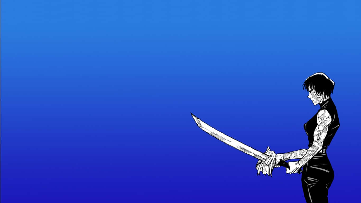 Maki Zenin Anime Character With Sword Wallpaper