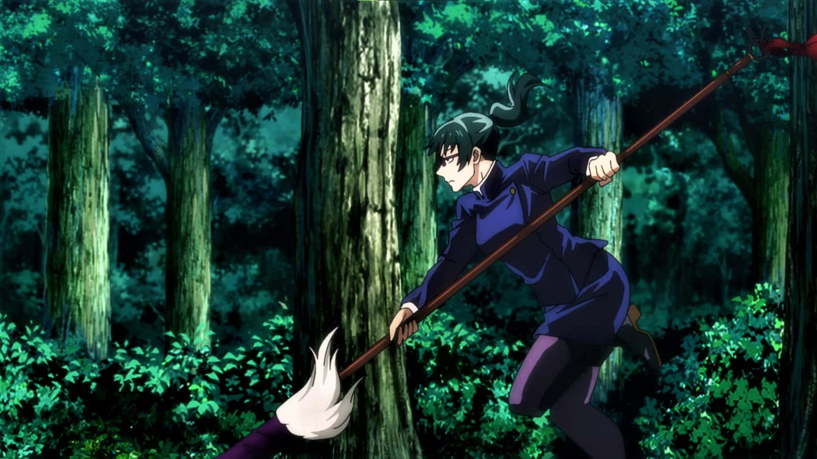 Maki_ Zenin_ Forest_ Battle Wallpaper